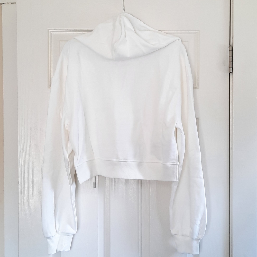 WHITE Harper Sweatshirt Hoodie Crop Top RARE Lemon - Picture 5 of 11